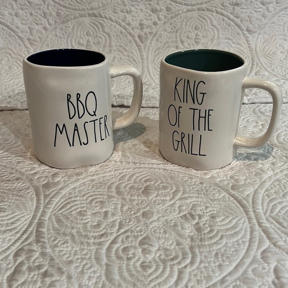 Rae Dunn BBQ MASTER and KING OF THE GRILL mugs, NWOT‎